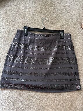 Express Sequined Mini Skirt - Gray
